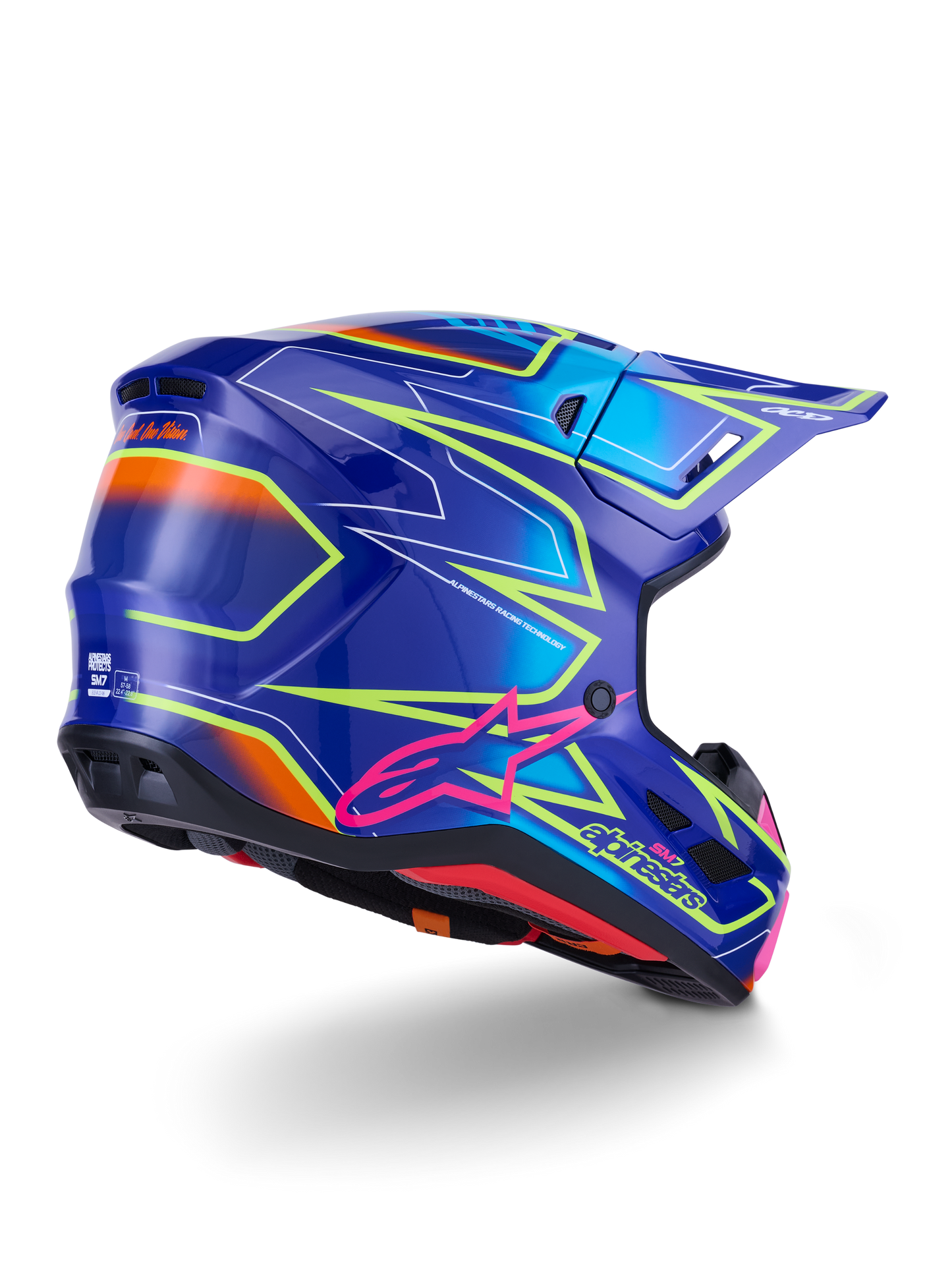Sm7 Cast Helmet Blue/pnk/ylw Fluo Glossy Xl