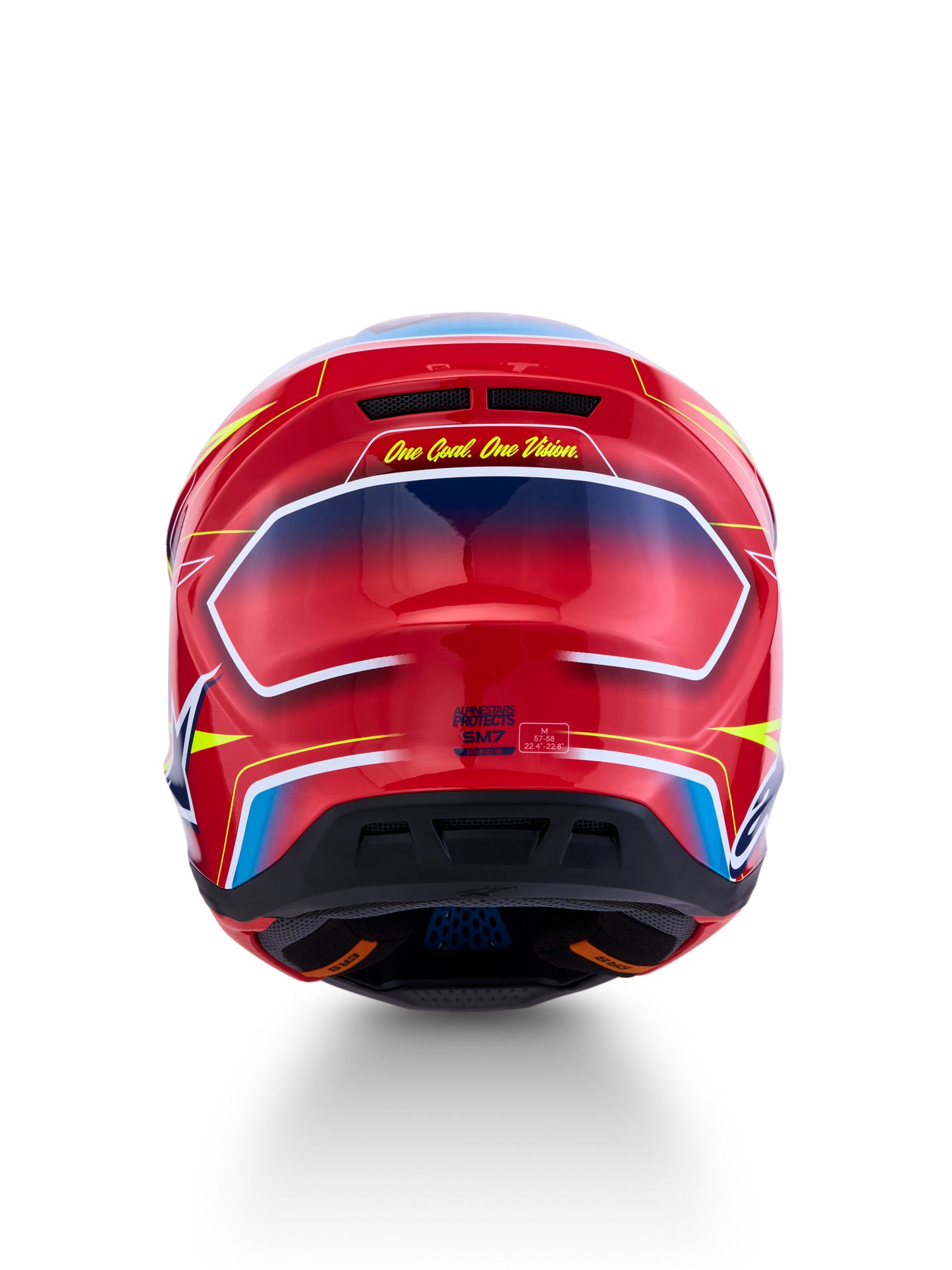 S-m7 Cast Helmet Ece06/dot Red/yllw Fluo/blue Glossy Xl