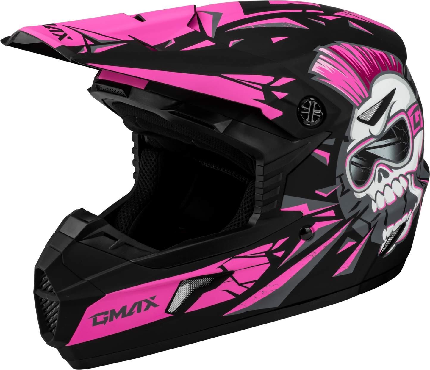 Youth Mx-46y Unstable Helmet Matte Black/pink Ys