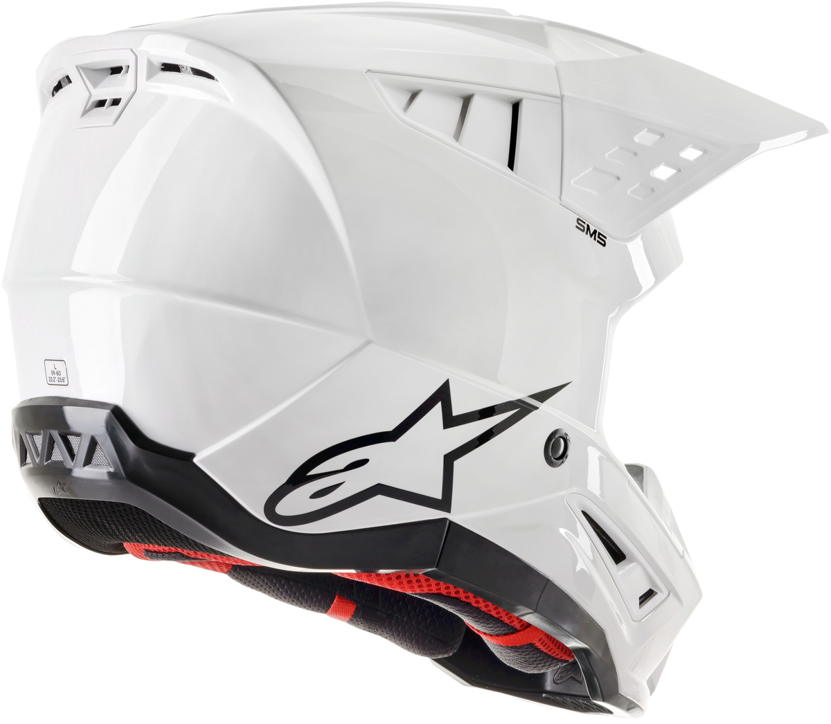 S M5 Solid Helmet White Glossy Md