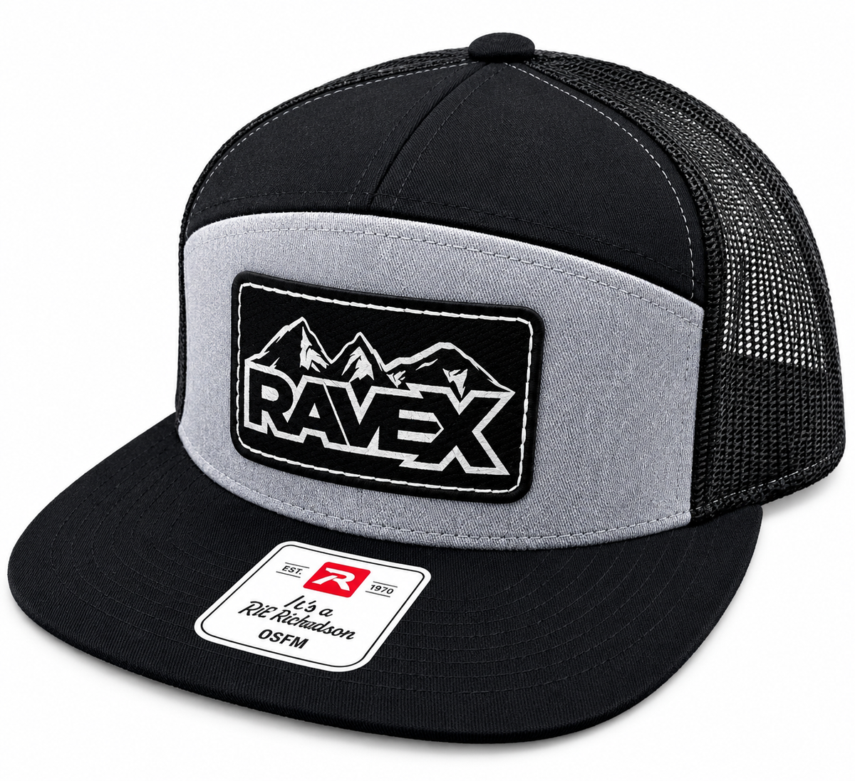 Rave X Hat 7 Panel Heather/Black