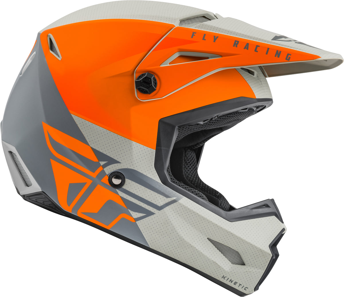 Kinetic Straight Edge Helmet Matte Orange/Grey Lg