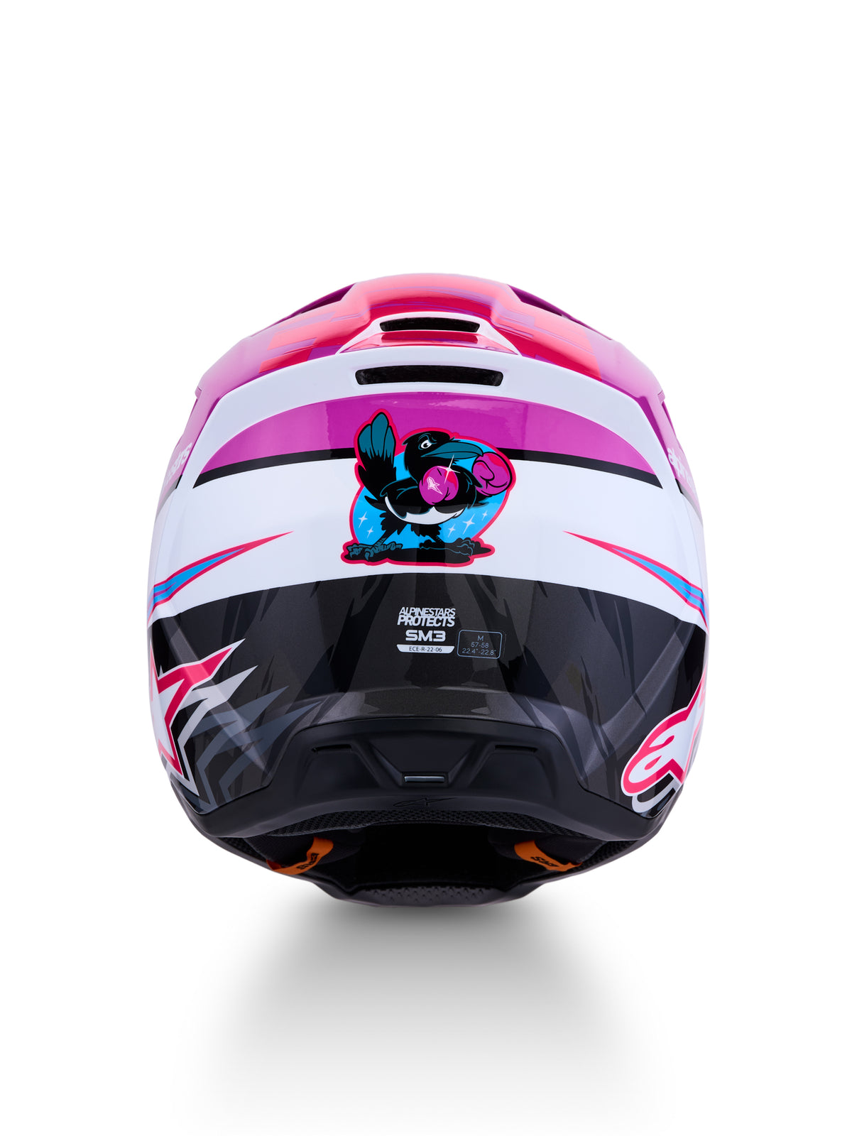 S M3 Falcon Helmet Ece06/Dot Prpl/Wht/Blk/Pink Fl Gl Md