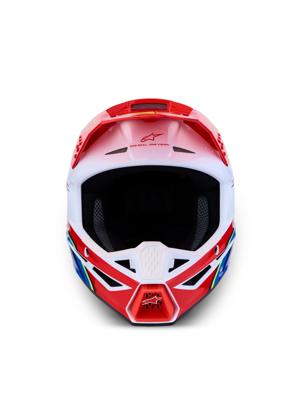 S M3 Falcon Helmet Ece06/Dot Red Fl/Wht/Blue/Yl Flgl Sm