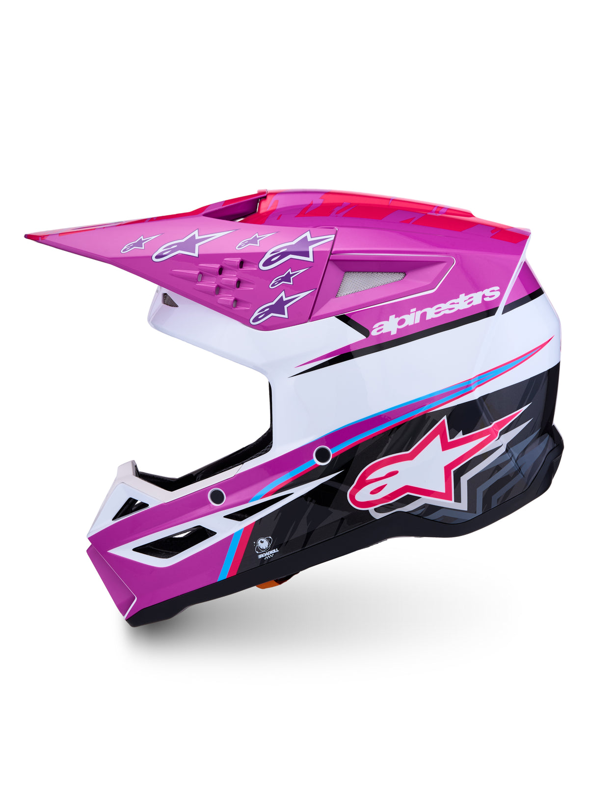 S M3 Falcon Helmet Ece06/Dot Prpl/Wht/Blk/Pink Fl Gl Sm
