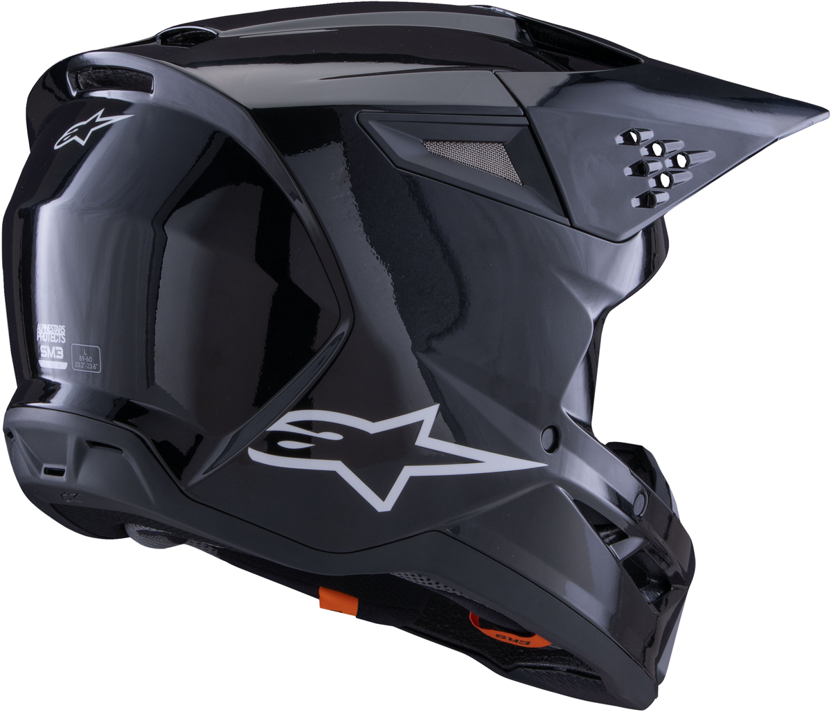 Sm3 Solid Helmet Black Glossy Lg