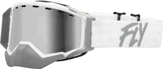 Zone Snow Goggle Wht/Light Gry W/ Silver Mirror/Smoke Lens