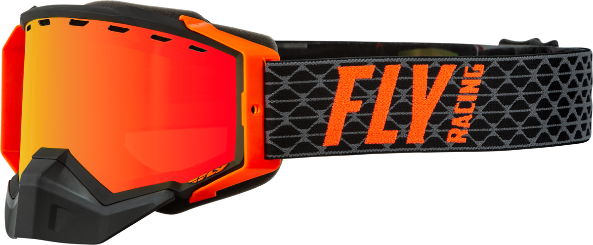 Zone Snow Goggle Black/Orange W/ Red Mirror/Amber Lens