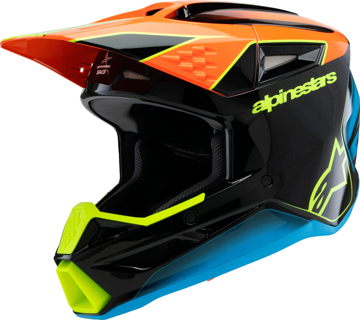 Sm3 Youth Fray Helmet Blk/Orng/Ylw Fluo Yl