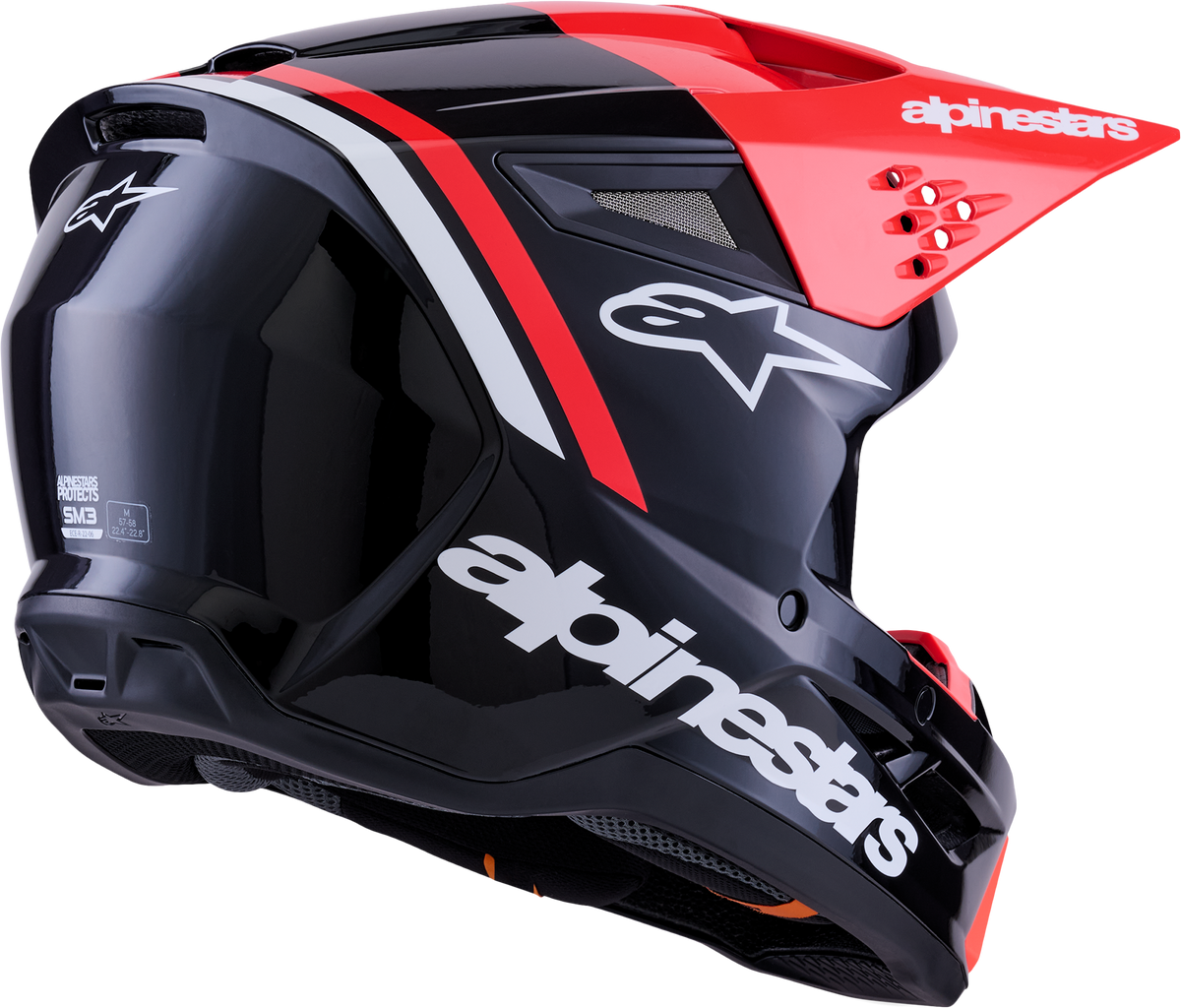 Sm3 Radium Helmet Blk/Red Fluo/White Glossy Lg