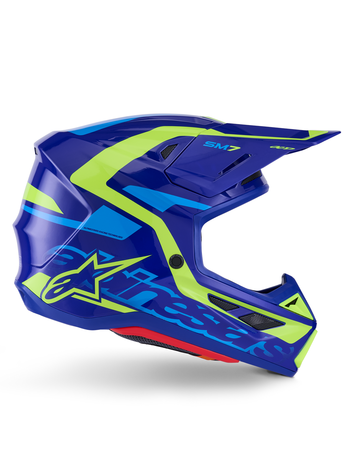 Sm7 Deed Helmet Blue/Ylw Fluo Glossy Lg