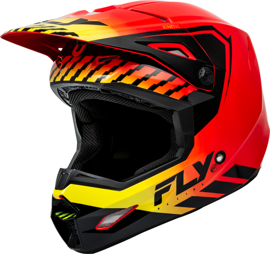 Kinetic Menace Helmet Red/Black/Yellow Lg