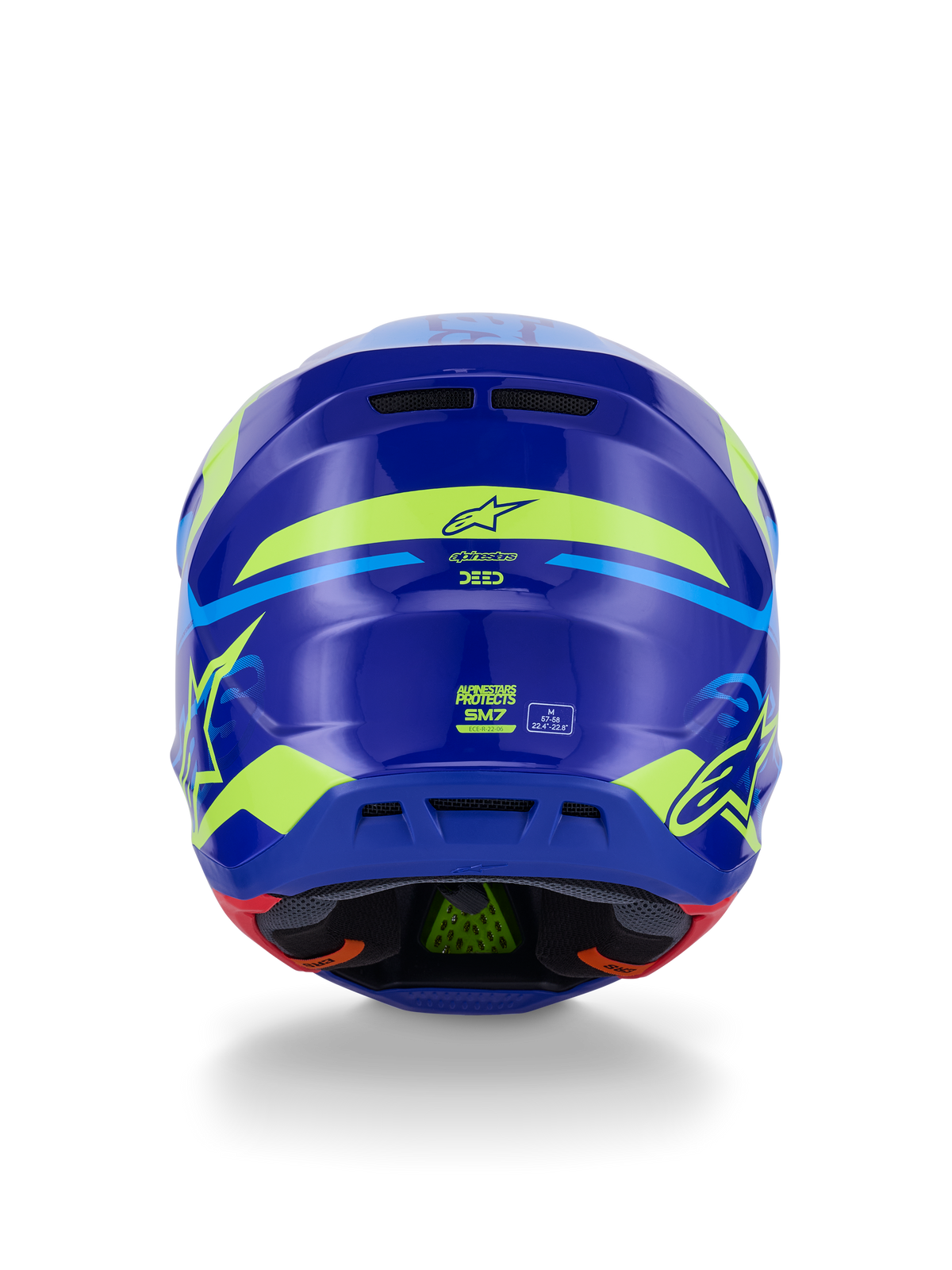 Sm7 Deed Helmet Blue/Ylw Fluo Glossy Md