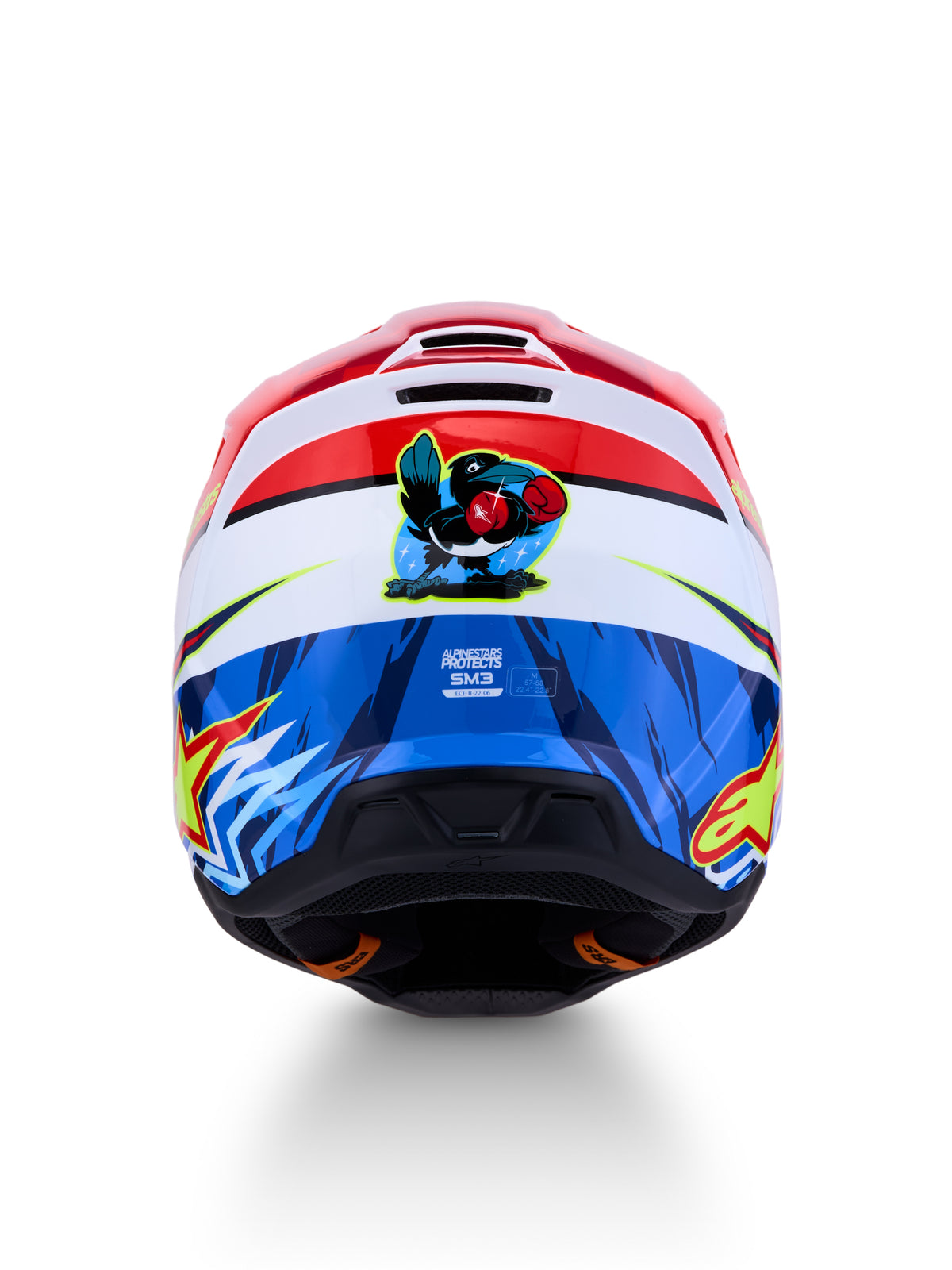S M3 Falcon Helmet Ece06/Dot Red Fl/Wht/Blue/Yl Flgl 2x