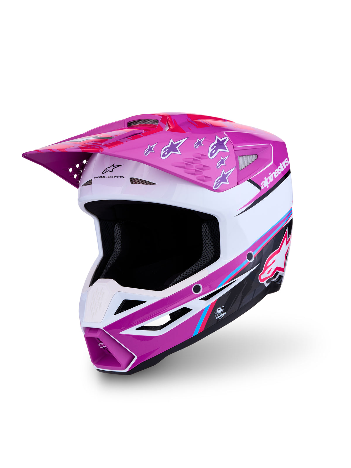 S M3 Falcon Helmet Ece06/Dot Prpl/Wht/Blk/Pink Fl Gl Xs