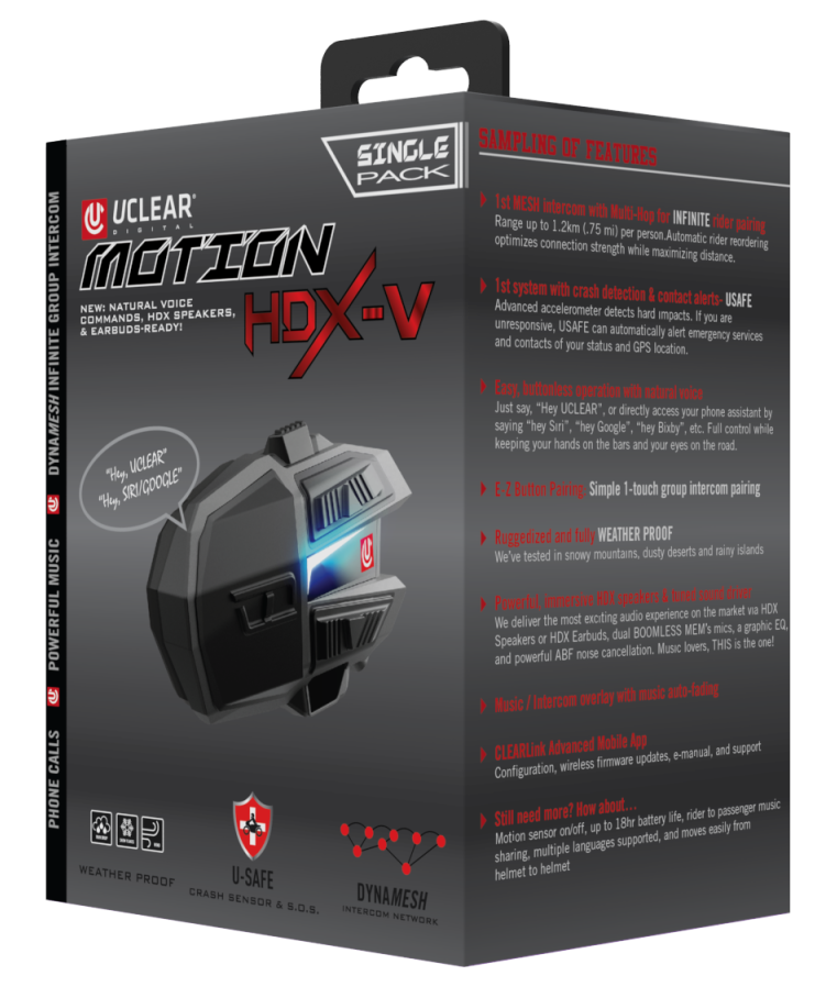 Motion Hdx-v Single Kit Helmet Audio Single Kit
