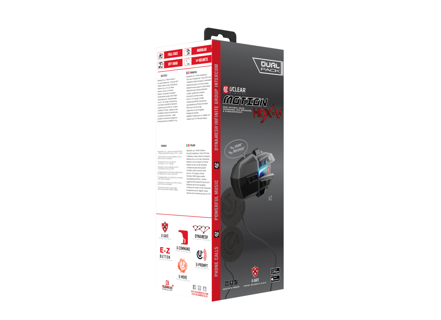 Motion Hdx-v Dual Kit Helmet Audio Dual Kit