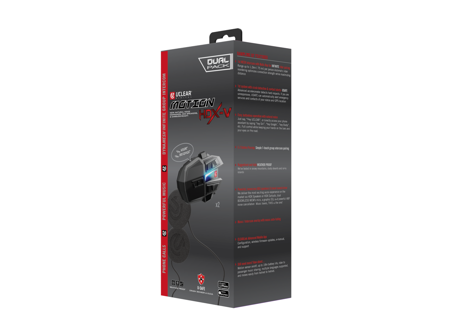 Motion Hdx-v Dual Kit Helmet Audio Dual Kit