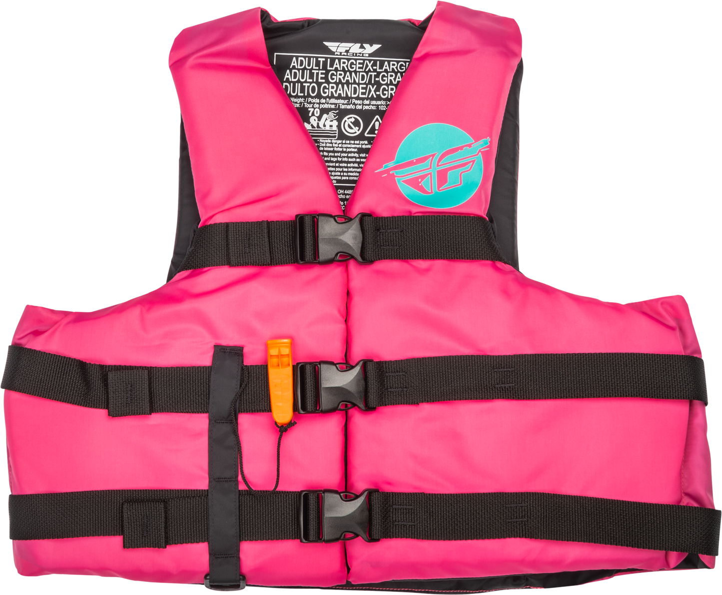 Nylon Flotation Vest Neon Pink/teal Xs
