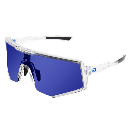 Bobster Sprocket Cycling Sunglass Crystal Clear Blue Mirror