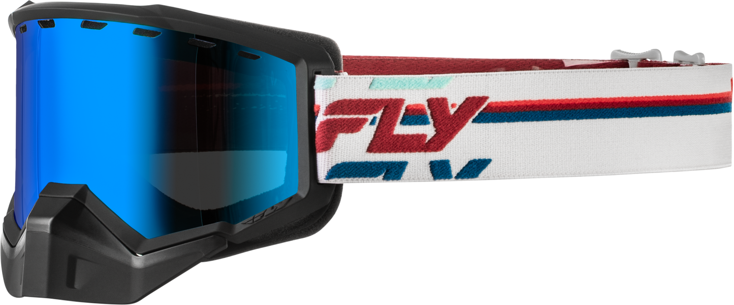 Focus Snow Goggle Whte/blue W/blue Mirror/blue Lens