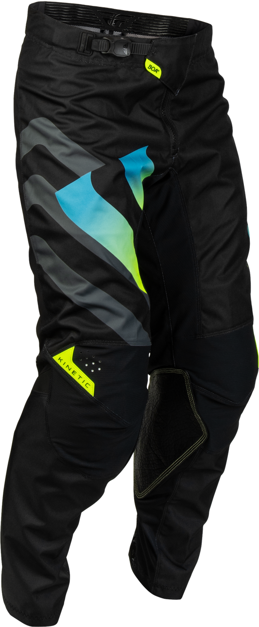 Kinetic Volt Pants Black/grey/teal/yellow Sz 42