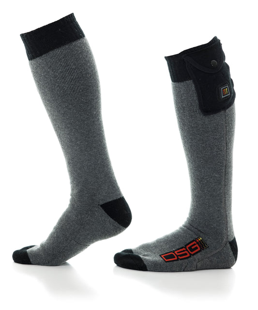 DSG Women's Heated Socks 5v Heathered Black Sm/md