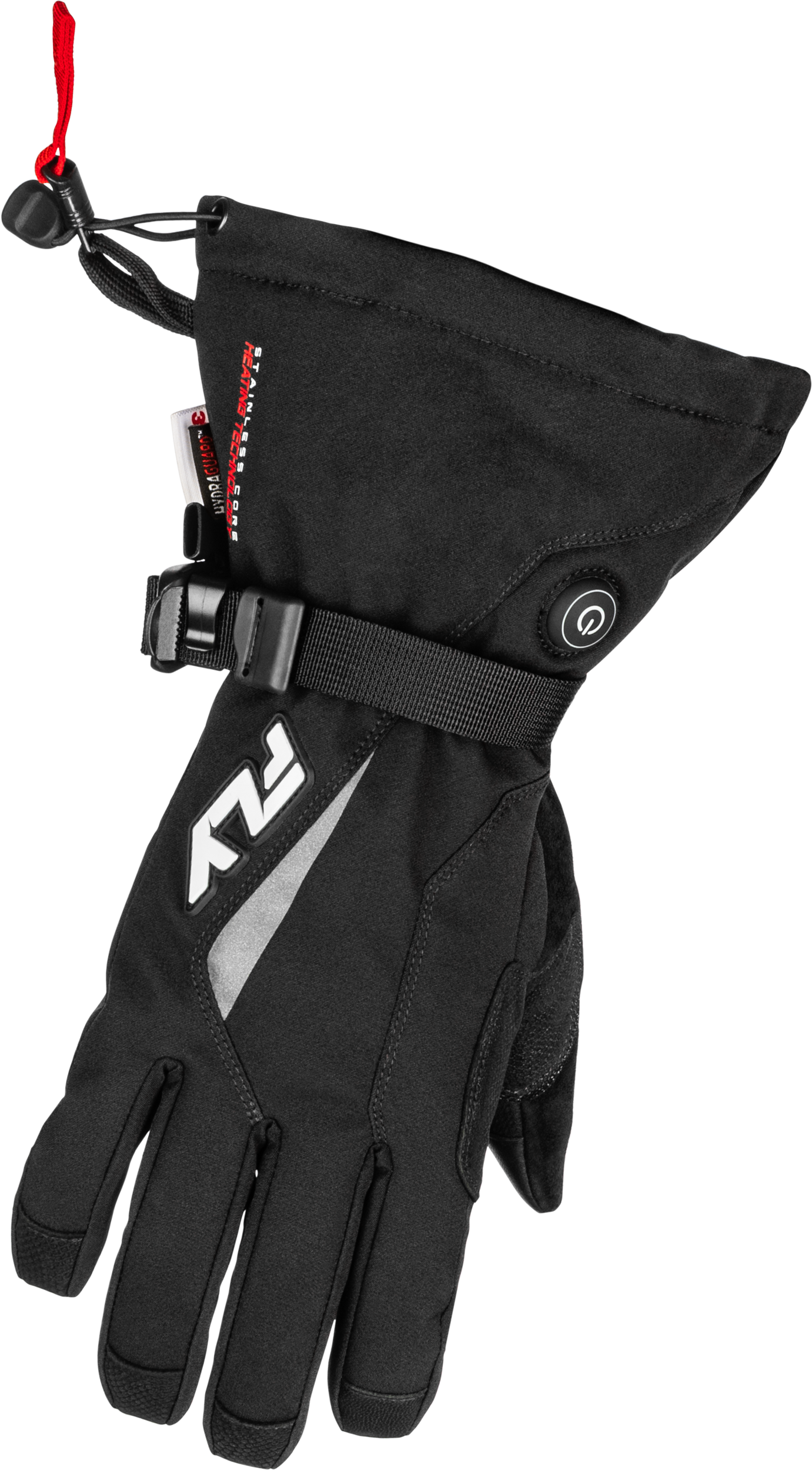 Title Heated Gauntlet Gloves Grey/black/red Yl