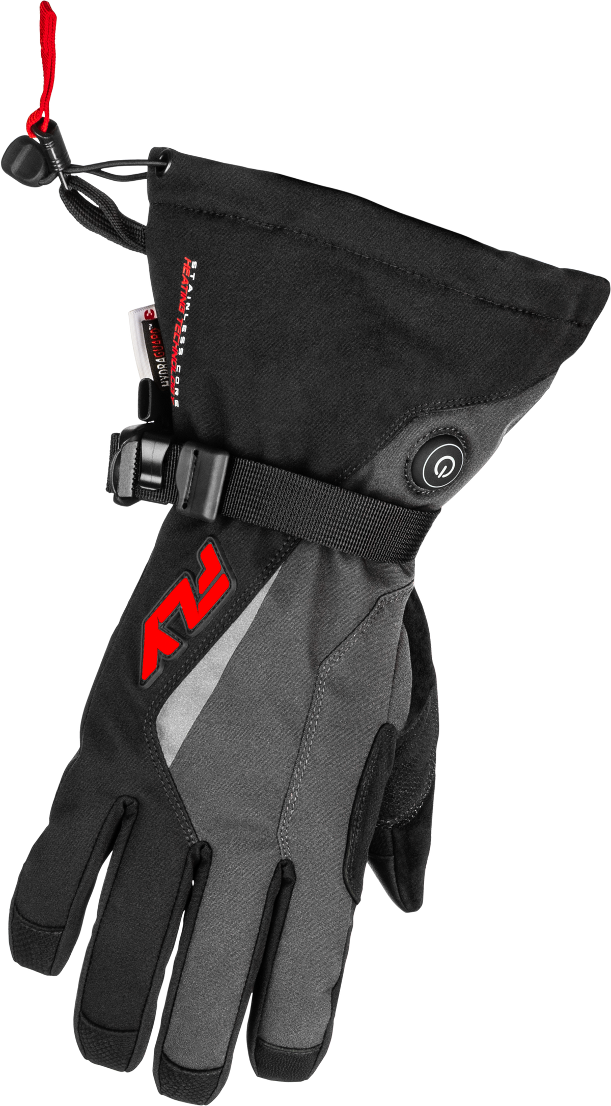 Title Heated Gauntlet Gloves Grey/black/red Yl