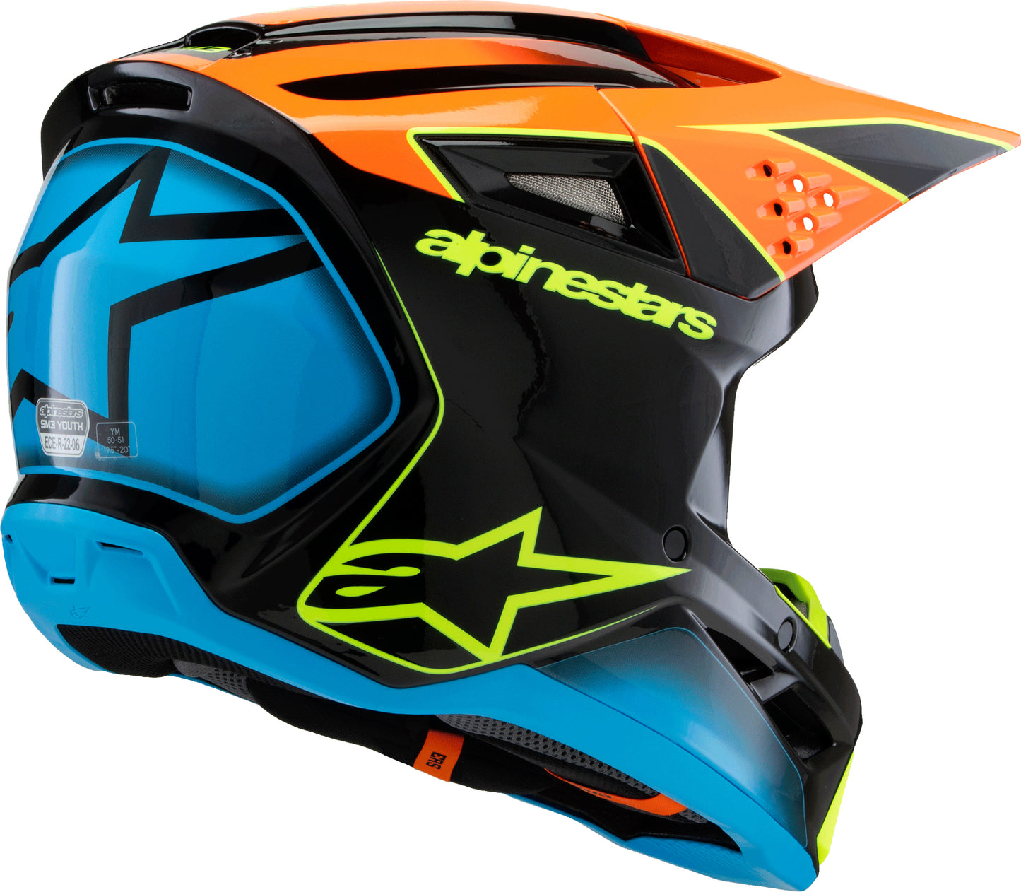 Sm3 Youth Fray Helmet Rd/ylw Fluo/blk Ys