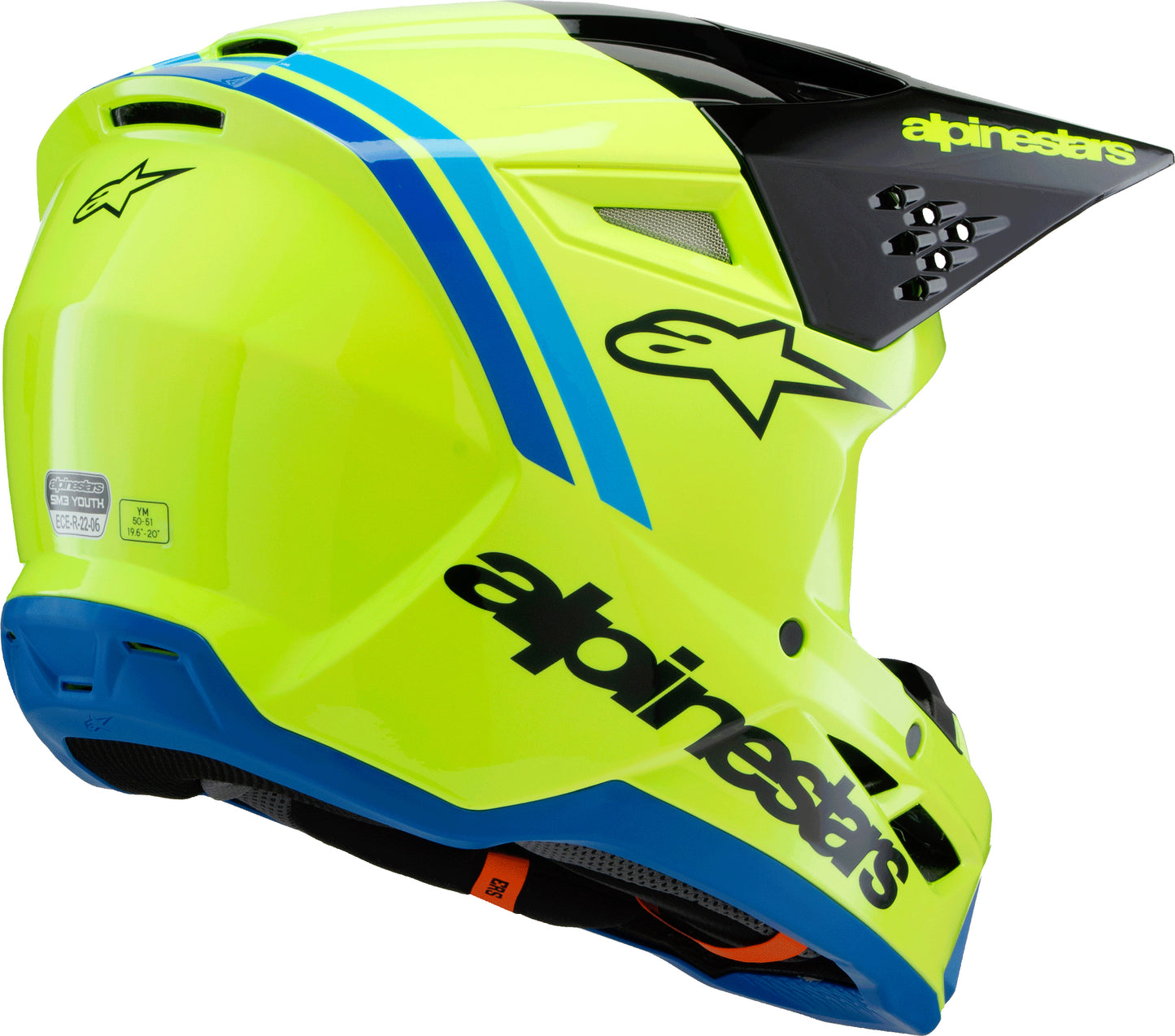 Sm3 Youth Radium Helmet Gry/blk/ylw Fluo Matte Ys