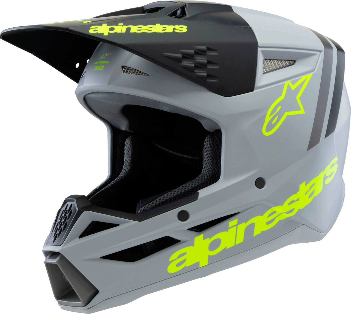 Sm3 Youth Radium Helmet Gry/blk/ylw Fluo Matte Ys