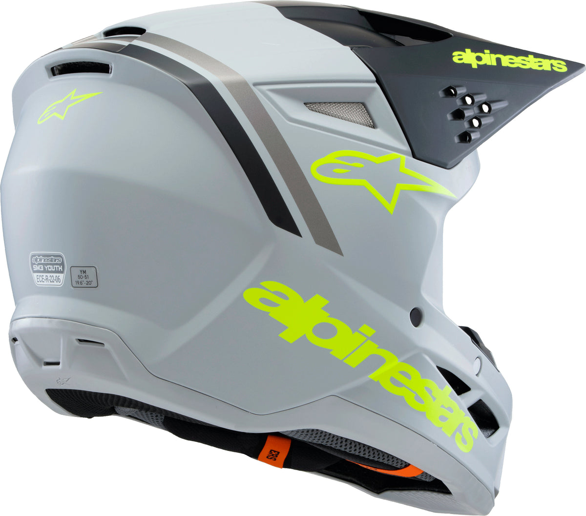 Sm3 Youth Radium Helmet Gry/blk/ylw Fluo Matte Ys