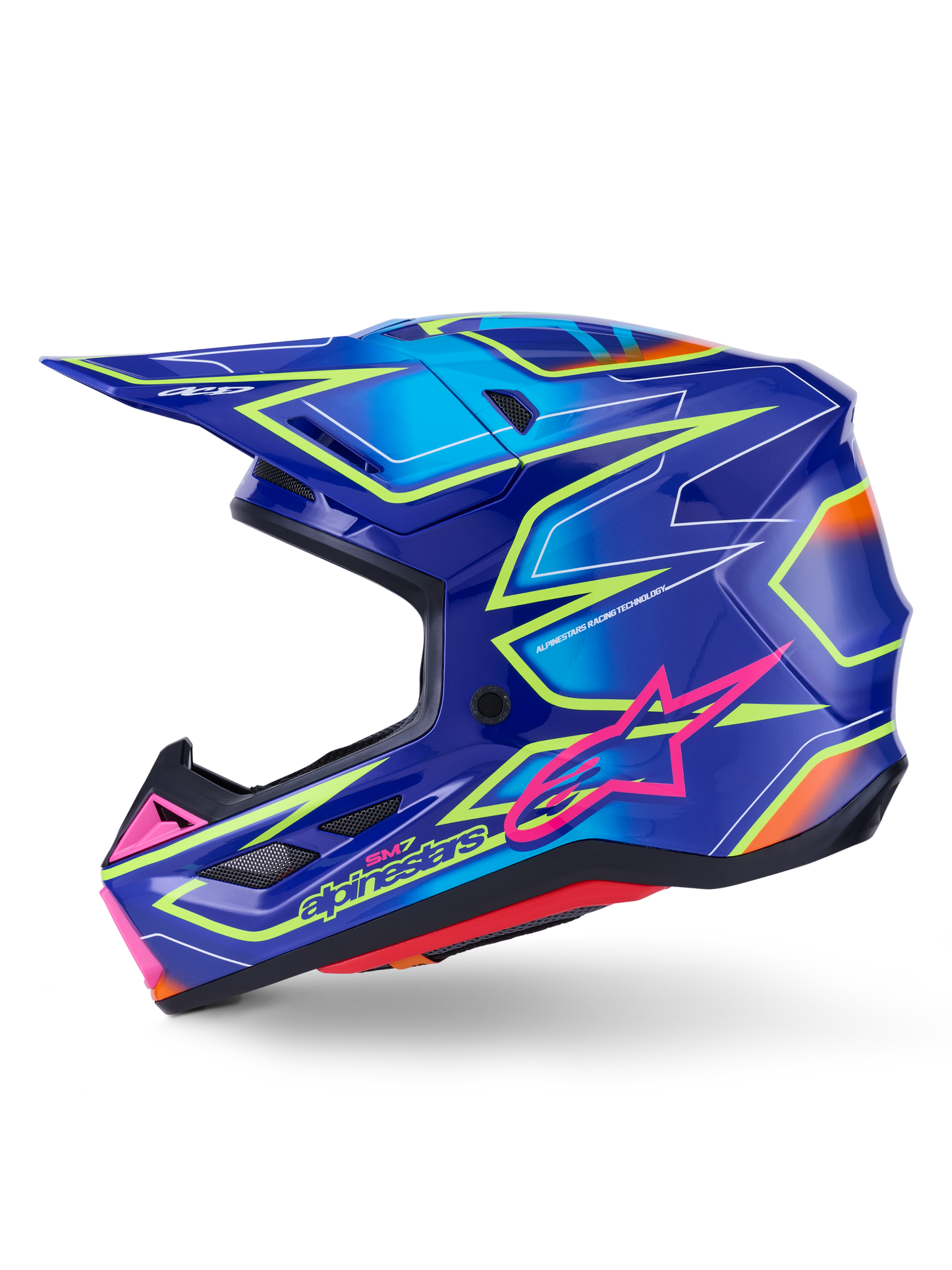 Sm7 Cast Helmet Blue/pnk/ylw Fluo Glossy Xl