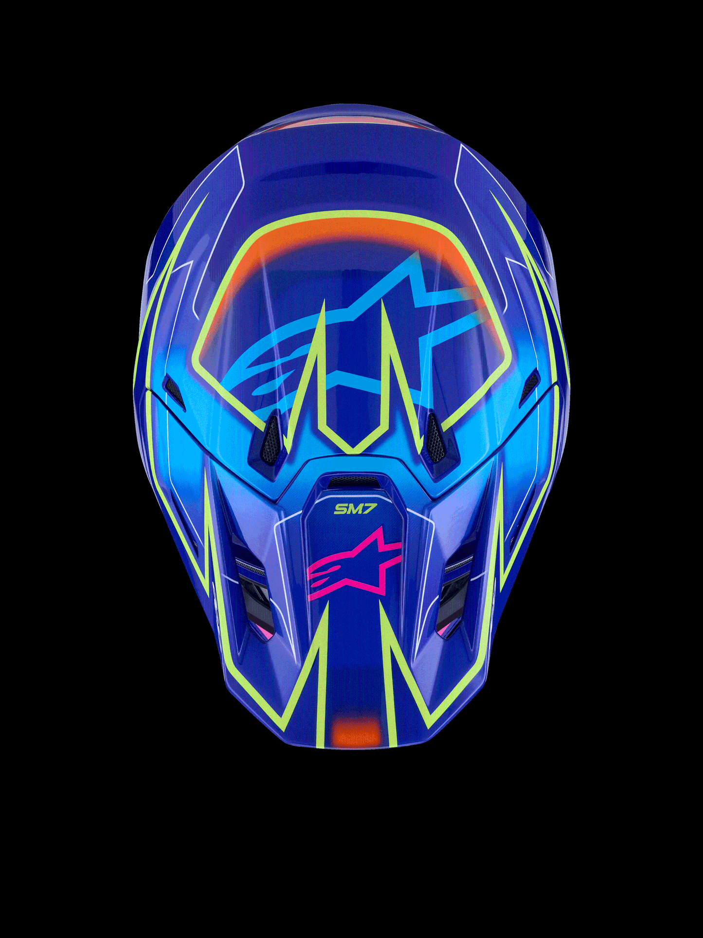 Sm7 Cast Helmet Blue/pnk/ylw Fluo Glossy Xl