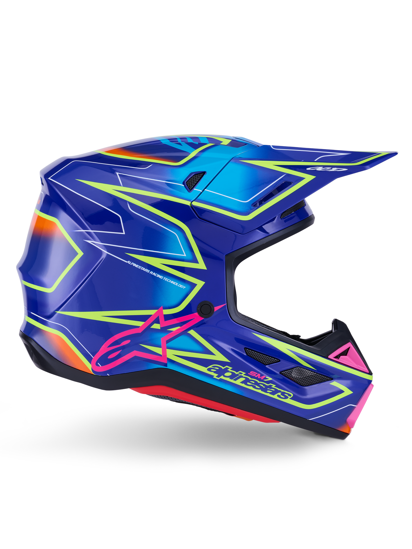 Sm7 Cast Helmet Blue/pnk/ylw Fluo Glossy Xl