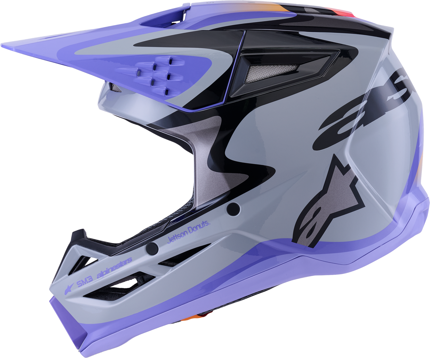 Jettson Sm3 Youth Helmet Gry/purp/blk Glossy Ys