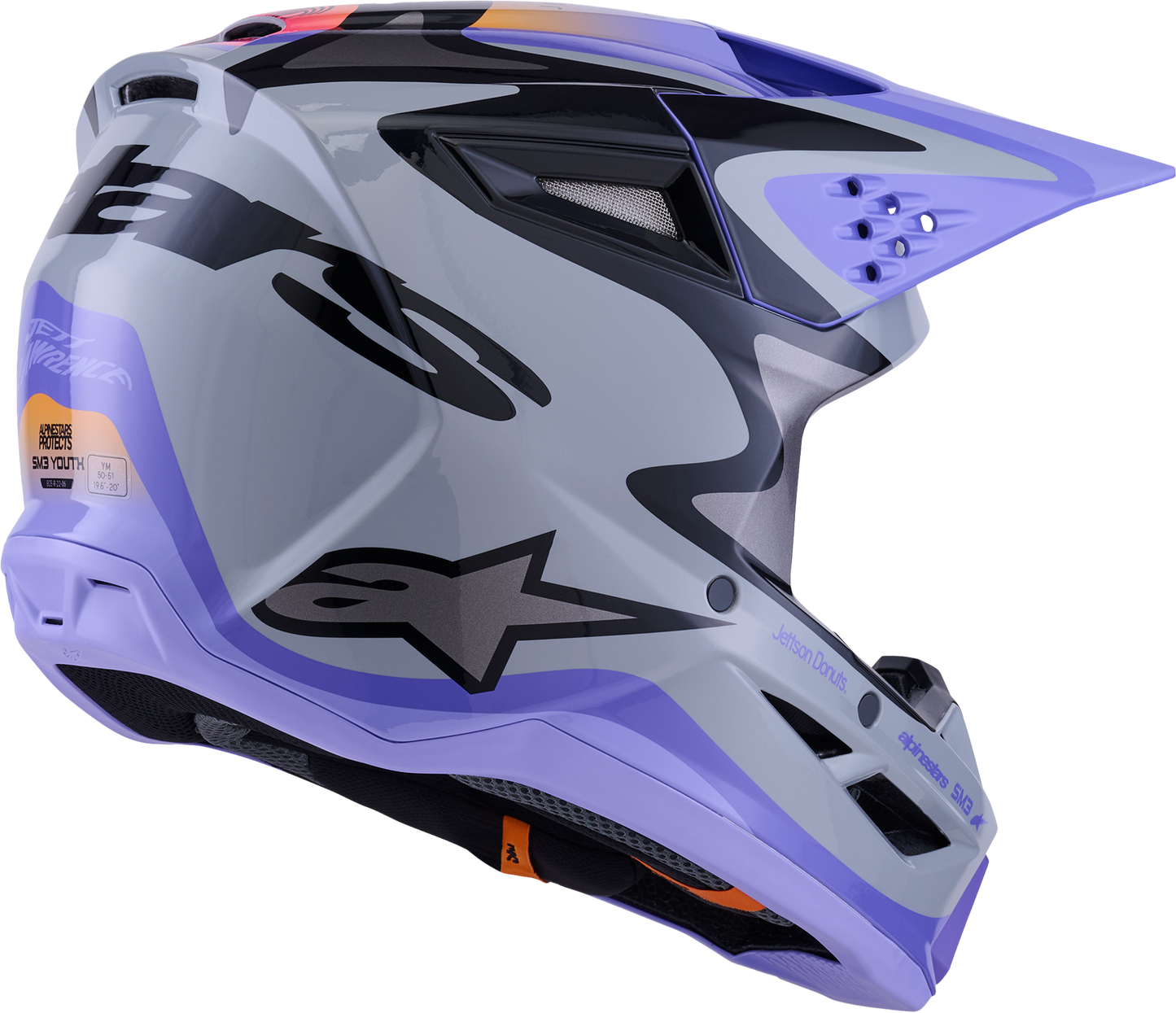 Jettson Sm3 Youth Helmet Gry/purp/blk Glossy Ys