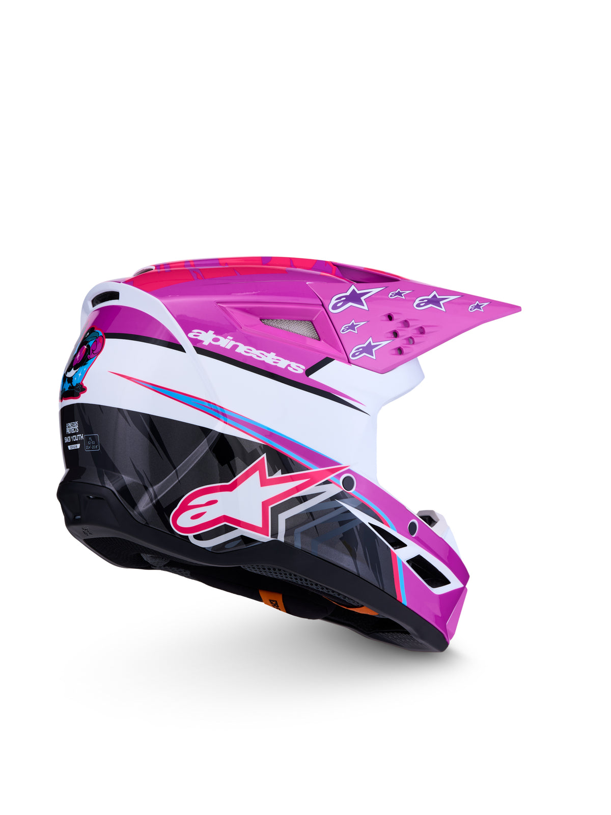 S-m3 Falcon Yth Hlmt Ece06/dot Blu/wh/blk/pink Fl/yl Fl Gl Ys