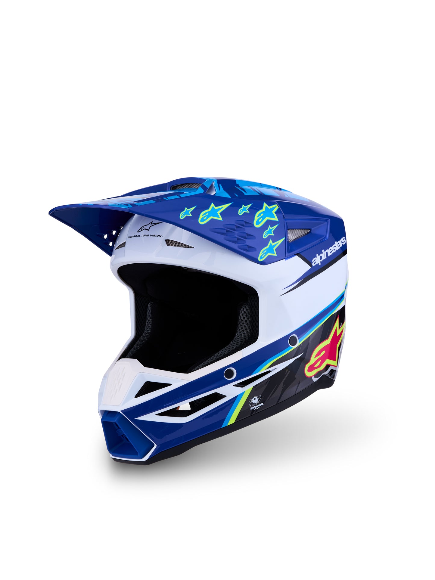 S-m3 Falcon Yth Hlmt Ece06/dot Blu/wh/blk/pink Fl/yl Fl Gl Ys