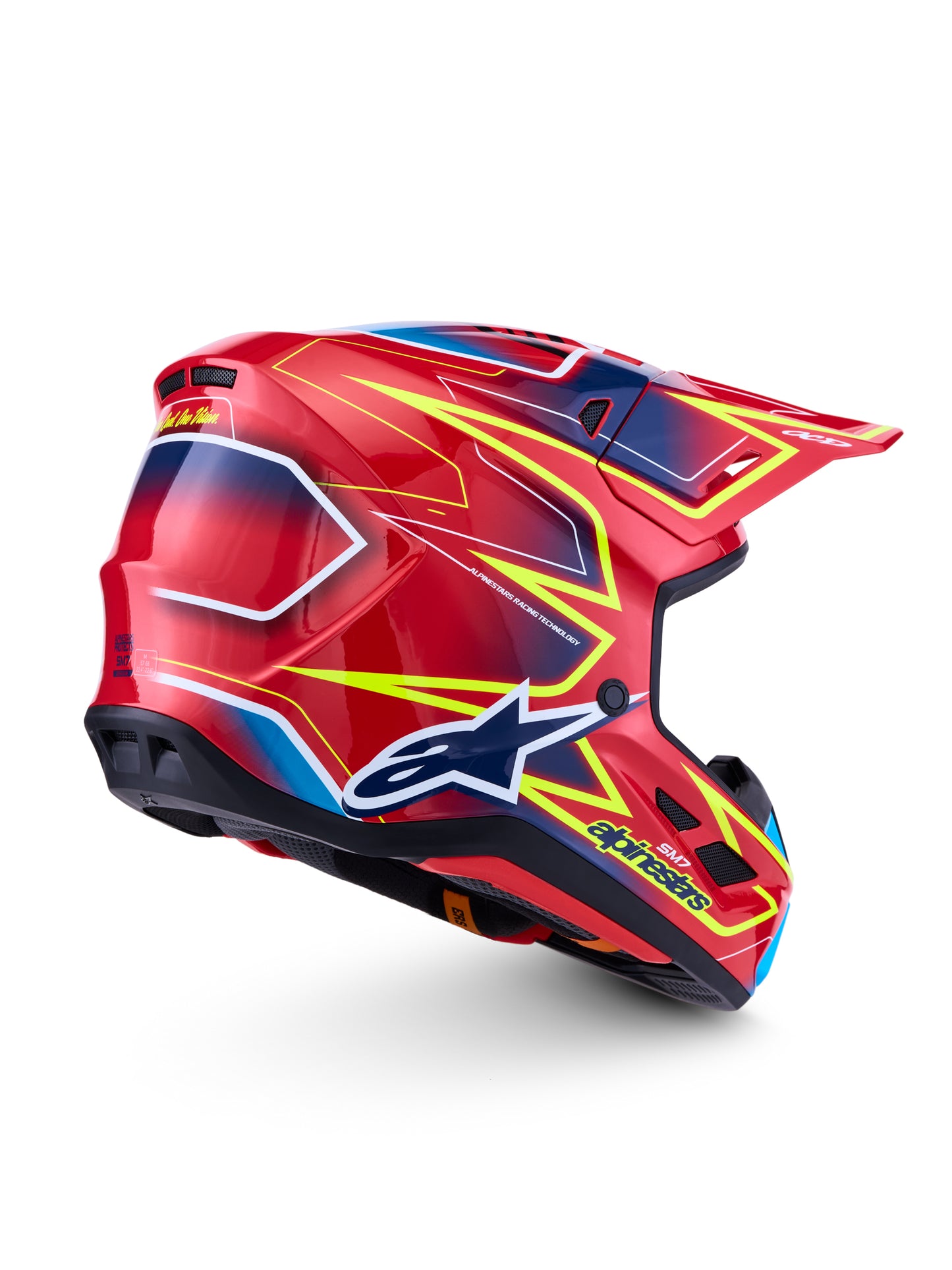 S-m7 Cast Helmet Ece06/dot Red/yllw Fluo/blue Glossy Xl