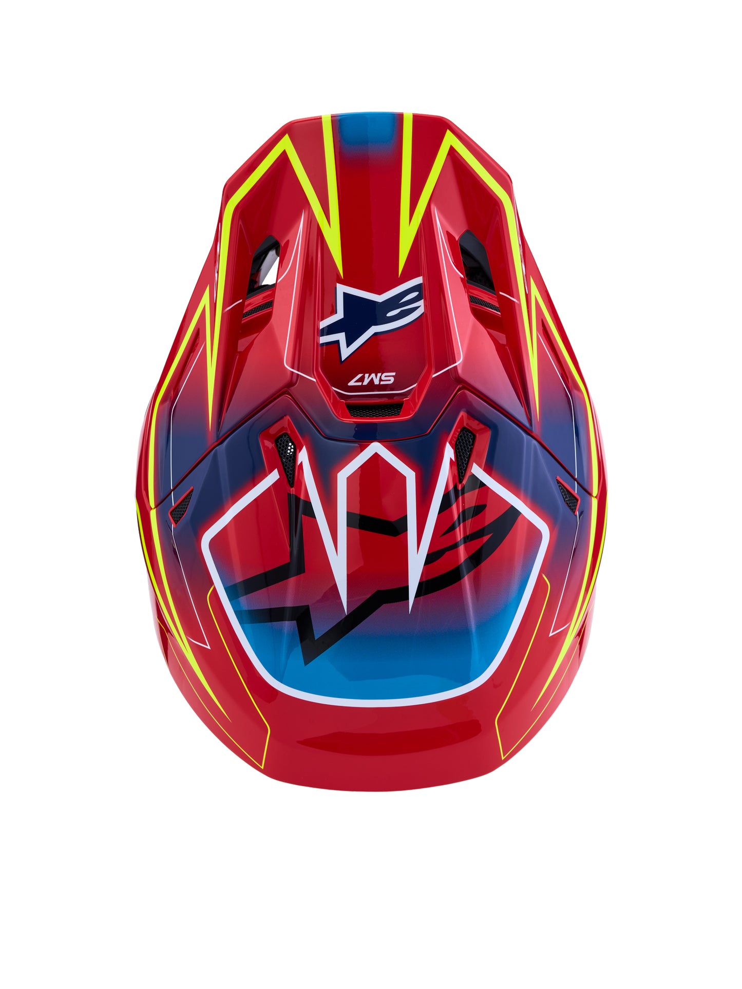 S-m7 Cast Helmet Ece06/dot Red/yllw Fluo/blue Glossy Xl
