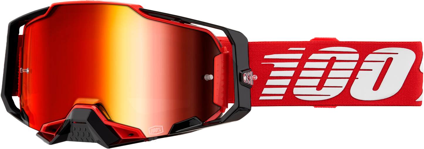 100% Armega Goggle Red Mirror Red Lens