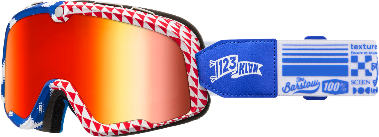 100% Barstow Goggle Artist Series 123 Klan Mirror Red Lens