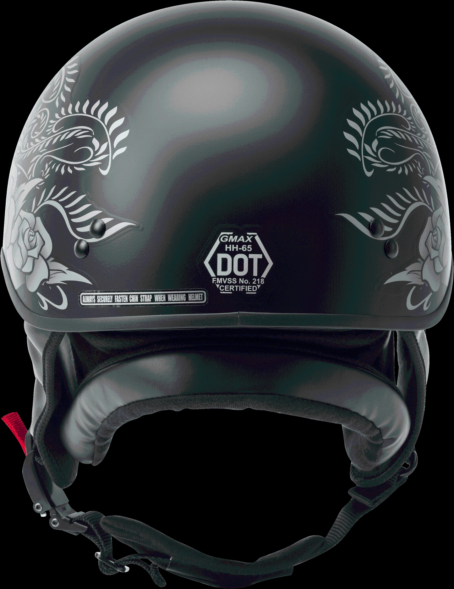 Hh-65 Half Helmet Rose Naked Matte Black/silver Xs