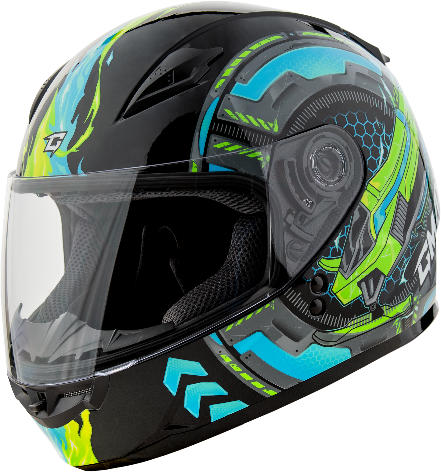 Youth Gm-49y Charge Helmet Black/red/yellow Ys