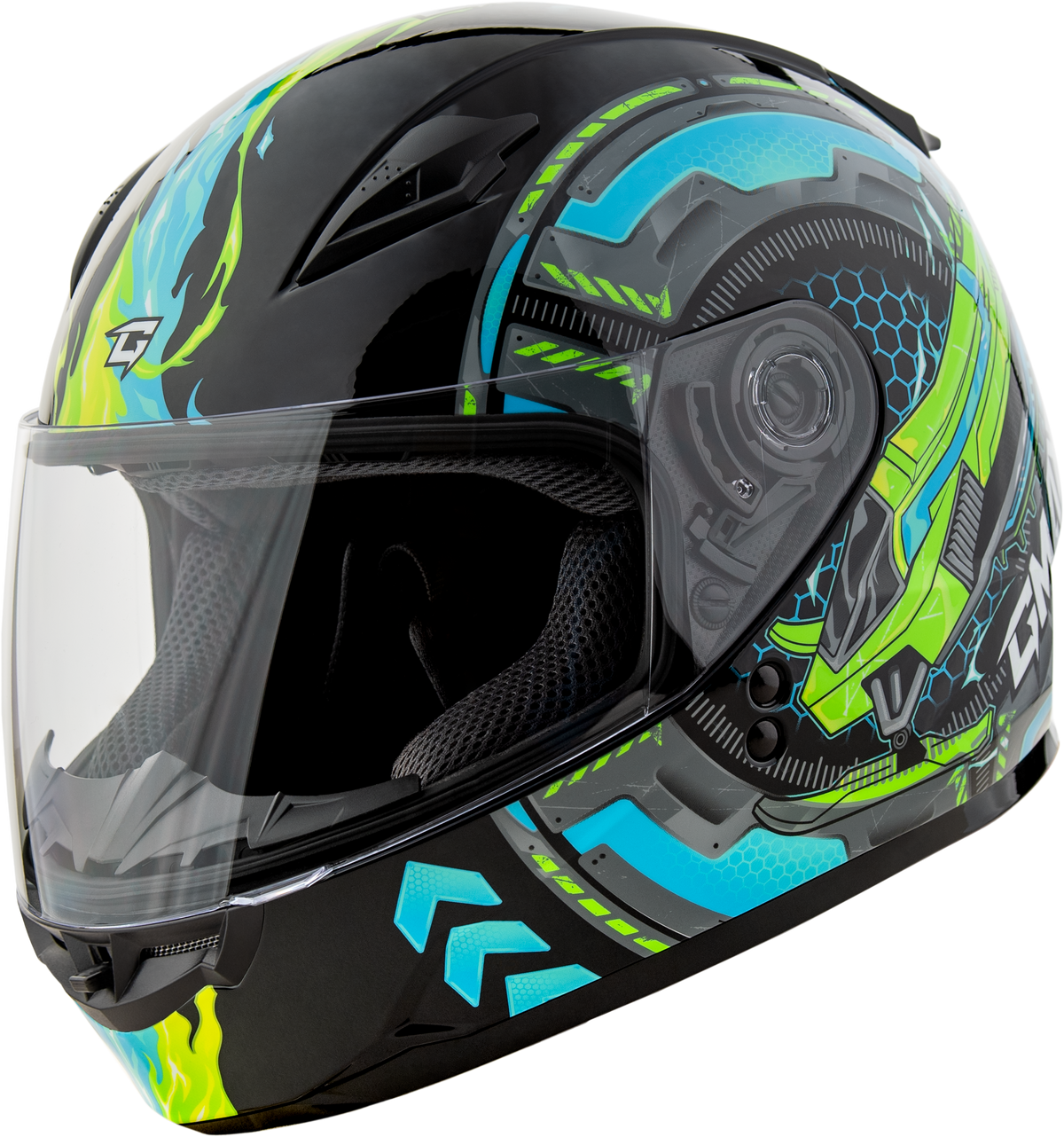 Youth Gm-49y Charge Helmet Black/red/yellow Ys