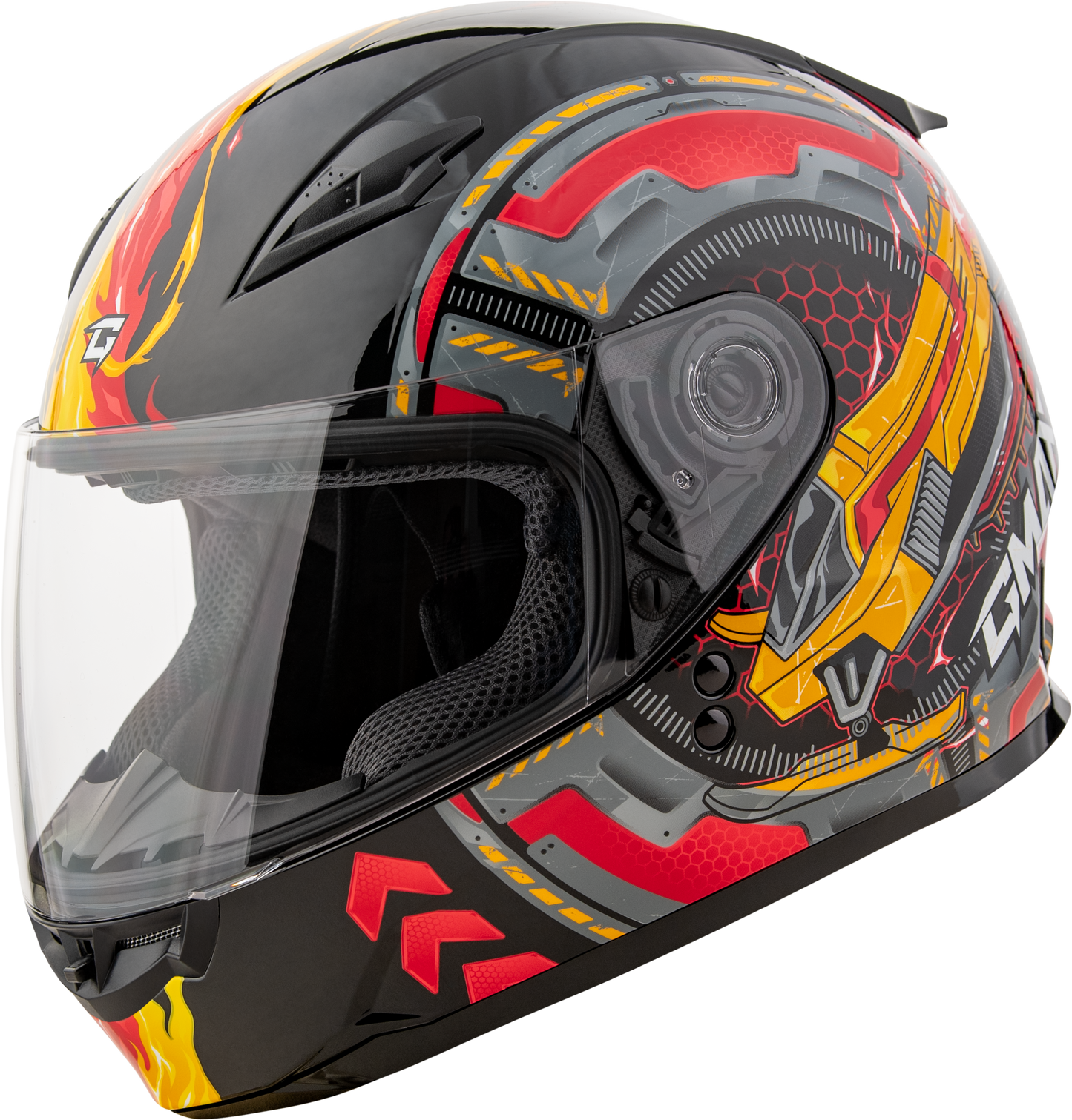 Youth Gm-49y Charge Helmet Black/red/yellow Ys