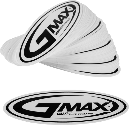 Sticker Gmax Helmets Logo Black/white 5" 100/pk