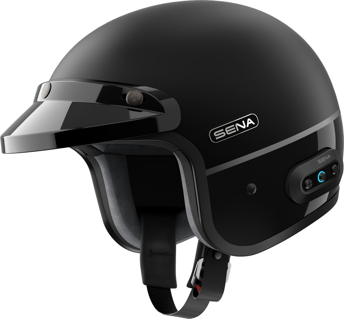 Surge Open Face Helmet W/mesh Matte Black/glossy Black Xl